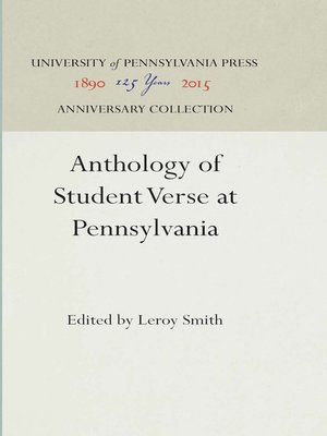cover image of Anthology of Student Verse at Pennsylvania